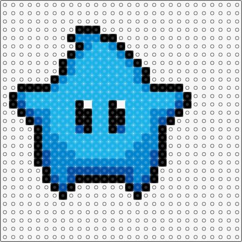 Blue Perler Beads Ideas, Blue Alpha Pattern, Small Fuse Bead Ideas, Blue Perler Bead Patterns, Blue Perler Beads, Star From Mario, Star Perler Beads, Perler Bead Star, Perler Bead Idea