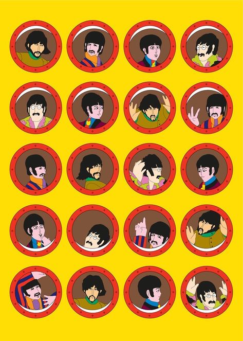 Beatles Crafts, Yellow Submarine Art, Beatles Christmas, Beatles Birthday, Beatles Party, Beatles Wallpaper, Yellow Artwork, Beatles Cartoon, Beatles Poster