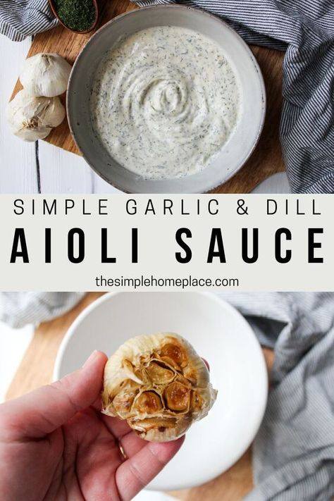 Sauce For Fries, Aioli Sauce Recipe, Dill Aioli, Garlic Aioli Sauce, Grilled Sandwich Recipe, Garlic Aioli Recipe, Aioli Sauce, Sauce For Salmon, Homemade Bone Broth