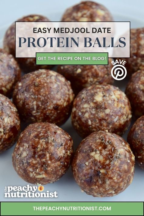 easy medjool date Protein Balls Protein Bites With Dates, Medjool Date Balls, Protein Ball With Dates, Power Balls Recipe With Dates, Date Slice Healthy, Dates Power Balls, Date Power Balls Recipe, Date Protein Balls Healthy, Plant Based Protein Balls