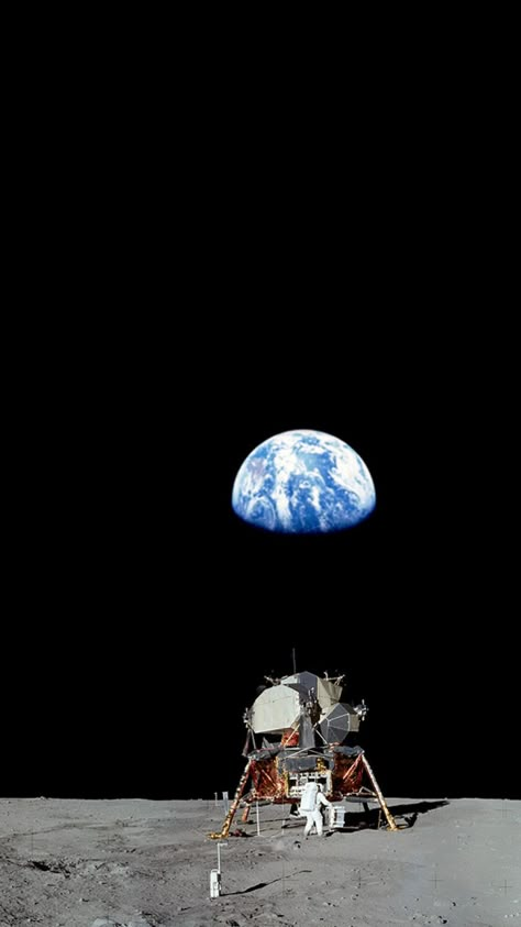 Landing Wallpaper, Earth From Moon, Apollo Space Program, Lunar Module, Nasa Space Shuttle, Astronaut Wallpaper, Space Aesthetic, Apollo Missions, Space X