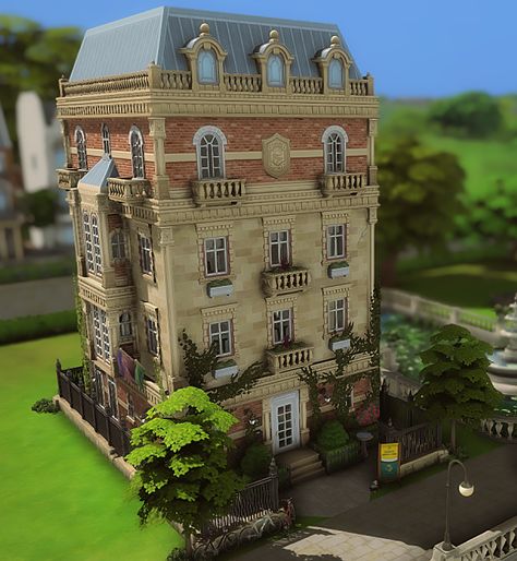 Mossy Lane Hall - University Housing | Patreon Sims 4 University, Fancy Homes, Ts4 Builds, University Housing, Clapboard Siding, Sims Builds, Sims 4 House Building, Sims 4 House Design, Sims Building