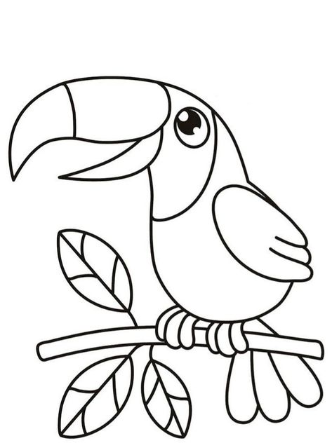 Kindergarten Coloring Pages, Spring Coloring Pages, Pattern Coloring Pages, Bird Coloring Pages, Easy Drawings For Kids, Easy Coloring Pages, Animal Coloring Books, Cute Easy Drawings, Art Drawings For Kids