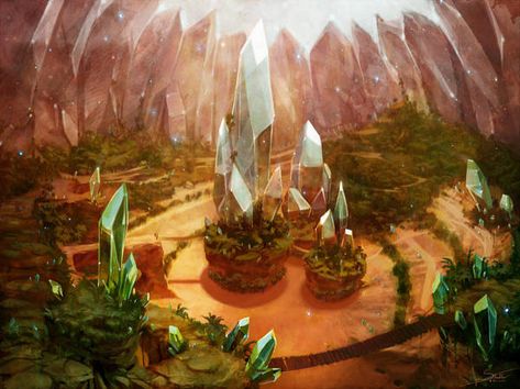 Crystal Kingdom, Crystal Castle, Building Art, Photoshop Art, Weird Creatures, Fantasy Art Landscapes, Environment Concept Art, Fantasy Illustration, Digital Illustrations