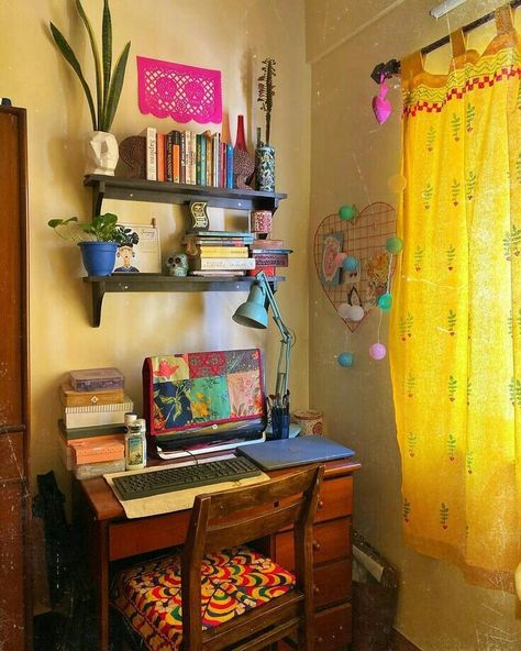 colourful home decor colour palette colour colour nail colour pages summer nail colour colour pallet nail colour India Bedroom Decor, Study Corner Ideas, Art Corner Ideas, Corner Decorating Ideas Living Room, Old Room Decor, Room Corner Decor Ideas, Corner Decor Ideas, Corner Decorating Ideas, Dream Art Room