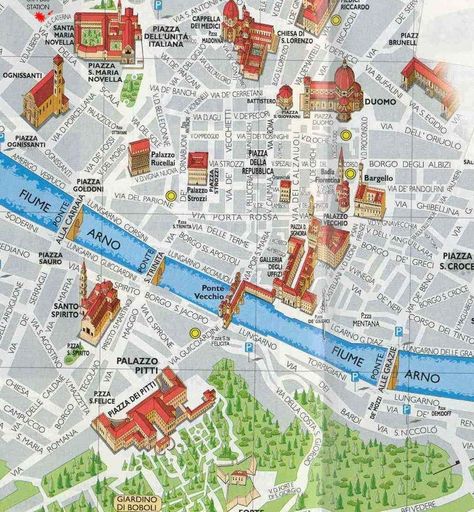 Places of interest map of Florence (Firenze), Italy. Firenze Map, Map Of Florence Italy, Florence Sightseeing, Florence Shopping, Florence Map, Florence Travel Guide, Venice Map, Florence Italy Travel, Florence Travel