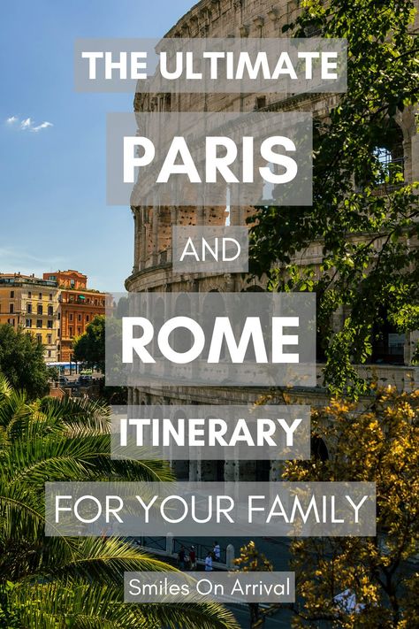 Planning a trip to Paris and Rome? Check out this ultimate family-friendly itinerary! From iconic landmarks like the Eiffel Tower and Colosseum to hidden gems, this guide offers the perfect mix of culture, fun, and relaxation. Plus, get essential travel tips and packing advice for a smooth and unforgettable European adventure! Packing Advice, Seine River Cruise, Rome Itinerary, Luxembourg Gardens, Trip To Paris, Trevi Fountain, Perfect Family, The Eiffel Tower, Iconic Landmarks