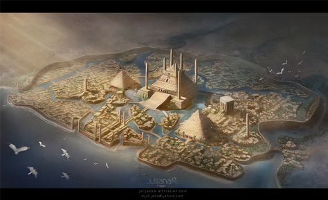 HulThun, Julijana Mijailovic on ArtStation at https://www.artstation.com/artwork/nbmr1 Abu Nawas, Kelly's Heroes, Ancient Egyptian Architecture, Concept Inspiration, Fantasy World Map, Rpg Map, 5 Anime, Fantasy City, Fantasy Castle