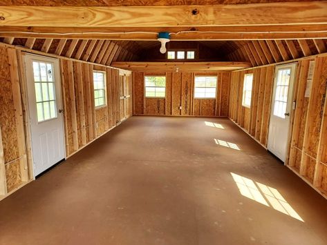 Converting A Shed Into Tiny House: Save Money Storage Shed Tiny House Floor Plans, Tiny House Out Of Shed Building, Building Converted To House, Tiny House From Storage Shed Plans, She’s Conversion, Shed Remodel Diy Tiny House, 16x52 Shed House Interior, Rustic Tiny House Interior Ideas, Tiny House Made From Shed