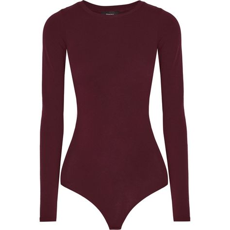 Theory - Tace Stretch-jersey Bodysuit (1,405 MXN) ❤ liked on Polyvore featuring intimates, shapewear and burgundy Burgundy Bodysuit Outfits, Vampire Fit, Maroon Bodysuit, Burgundy Bodysuit, Bodysuit Tops, Red Bodysuit, Body Suit Outfits, Prom Dress Inspiration, Movie Fashion