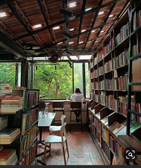 Bookstore Cafe Owner Aesthetic, Library With Cafe, Library Cafe Coffee Shop, Coffee Book Shop Aesthetic, Cafe With Books Coffee Shop, Library Coffee Shop Interior Design Book Cafe, Vintage Book Cafe Aesthetic, Coffee And Book Shop Aesthetic, Book Coffee Shop Aesthetic