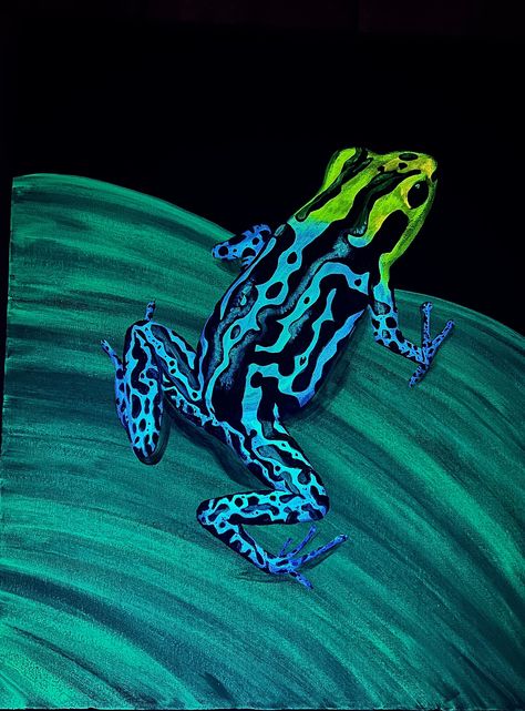 Poison Dart Frog Aesthetic, Poison Dart Frog Drawing, Frog Pose Yoga, Frog Crafts Preschool, Poisonous Frog, Neon Art Painting, Blue Poison Dart Frog, Frog Pose, Reptile Art