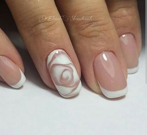 Rose Nail Design, Wedding Nails French, Rose Nails, Super Nails, Shellac Nails, Pink Nail, Manicures Designs, Dream Nails, Chic Nails