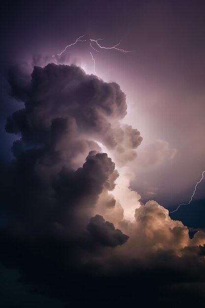 Dark cloudy sky with lightning flash in ... | Premium Photo #Freepik #photo #thunderstorm #storm #dark-clouds #storm-clouds Thunderstorm Illustration, Gaia Aesthetic, Sky With Lightning, Thunderstorm Painting, Thunderstorm Aesthetic, Lightning Aesthetic, Tornado Clouds, Dark Cloudy Sky, Lightning Clouds