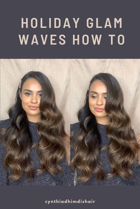 Soft Curls Pinned To The Side, Long Hairstyles With Waves, Hollywood Glam Wedding Hair Tutorial, Old Fashioned Curls Wedding, Big Glam Waves, Glam Curled Hairstyles, 1920s Waves Long Hair, Diy Hollywood Curls, Christmas Party Hairstyles Curly Hair