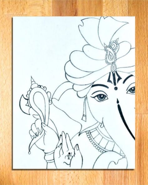 Easy Drawing of Lord Ganesha | Lord Ganpati Drawing Step by Step | Lord Ganesha Line Art || lord ganesha drawing, how to draw ganpati bappa, easy drawing of ganpati bappa, ganpati bappa pencil drawing, lord ganesha sketch, lord ganesha pencil drawing, art videos, god drawing, pencil drawing, simple drawing, line arts, drawing tutorial, vivek art academy. Easy Ganapathi Drawing, Lord Ganesha Line Art, Ganesha Face Drawing, Ramlala Drawing, Ganesha Sketch Pencil Easy To Draw, Ganpati Outline, Simple Ganpati Drawing, Ganesha Art Drawing Easy, Ganesh Doodle Art