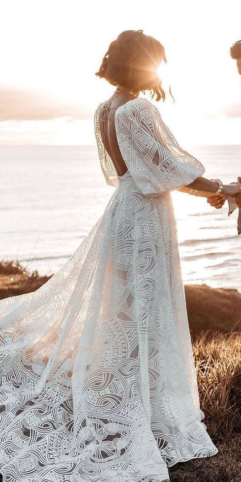 21 Amazing Destination Wedding Dresses For You ❤ destination wedding dresses a line boho open back with cap sleeves ruedeseine ❤ #weddingdresses #weddingoutfit #bridaloutfit #weddinggown Boho Wedding Dress Bohemian, Wedding Dresses Elegant, Wedding Dresses Guest, Wedding Dresses Long Sleeve, Wedding Dresses A, Wedding Dresses A Line, Dresses Guest, 10th Wedding Anniversary, Destination Wedding Dress