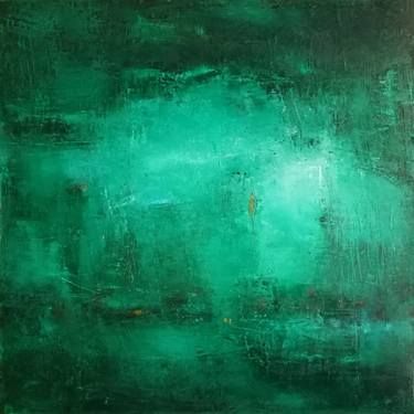 Viridian Green, Green Painting, Abstract Art Gallery, Wedding Colour, Green Paintings, Room Deco, Abstract Art On Canvas, Night Painting, Office Room