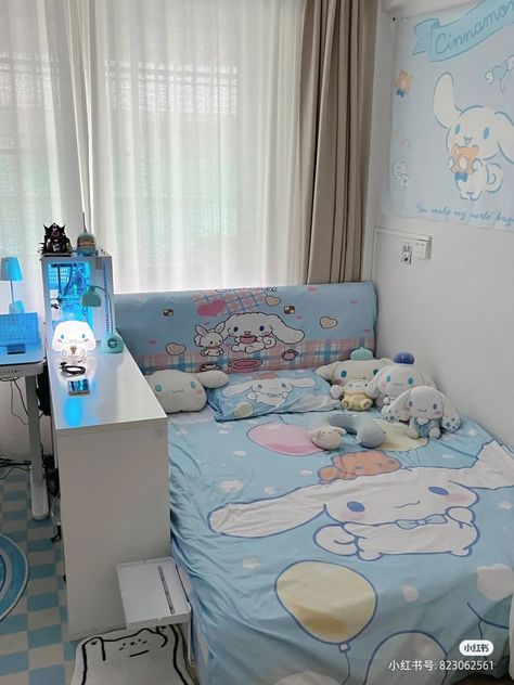 Cinnamon Roll Bedroom Ideas, Cinnamon Roll Room Decor, Cinamoroll Bedroom, Cinnamoroll Room Decor, Cinnamon Roll Room, Cinnamoroll Bedroom, Cinnamoroll Room, Sanrio Bedroom, Sanrio Room