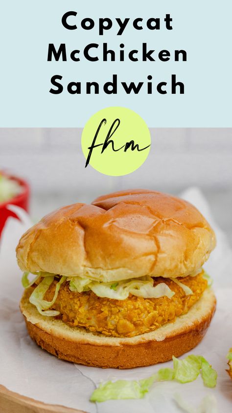 recipe - Copycat McChicken Sandwich Chicken Sandwich With Ground Chicken, Essen, Ground Chicken Mcchicken, Crispy Ground Chicken Burgers, Mcchicken Sandwich Recipe, Air Fryer Mcchicken, Ground Chicken Lunch Ideas, Crispy Chicken Patties, Breaded Chicken Patties Recipes