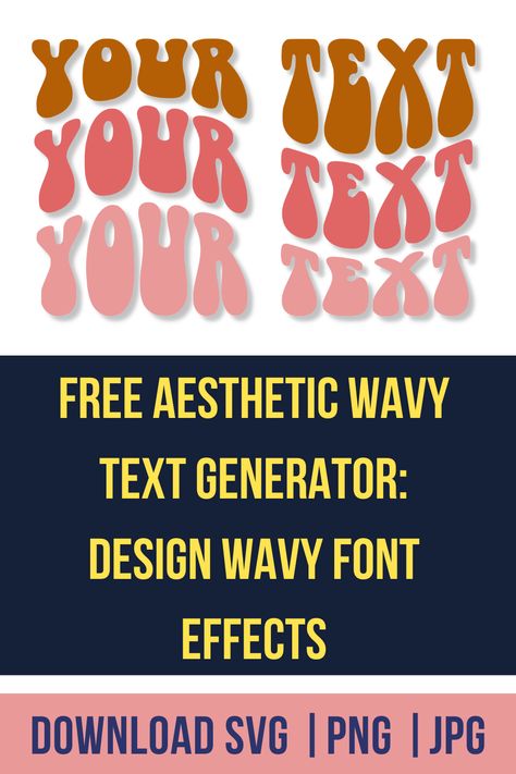 Curvy Fonts Typography, Bubble Letter Shirt, Groovy Printables Free, Groovy Cricut Font, How To Make Font Wavy On Cricut, How To Make Wavy Text On Cricut, Wave Svg Free, Canva Wavy Text, Retro Cricut Fonts