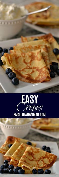 Blintzes | Breakfast | Crepes | Easy Crepes | How to Make Crepes | Small Town Woman #crepes #blendercrepes #smalltownwoman Crepes Blender, Crepes Easy, Dessert Crepes, Blender Food, Small Town Woman, Easy Crepe Recipe, Crepe Recipe, Crepes Recipe, Breakfast Crepes