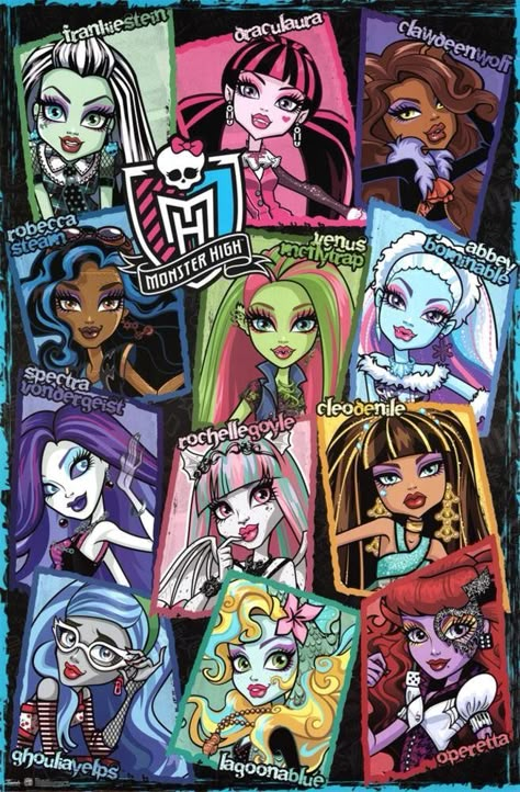 Image Monster, Grid Poster, Disney Barbie, Monster High School, Arte Monster High, Monster High Pictures, Moster High, Monster High Art, Monster High Characters