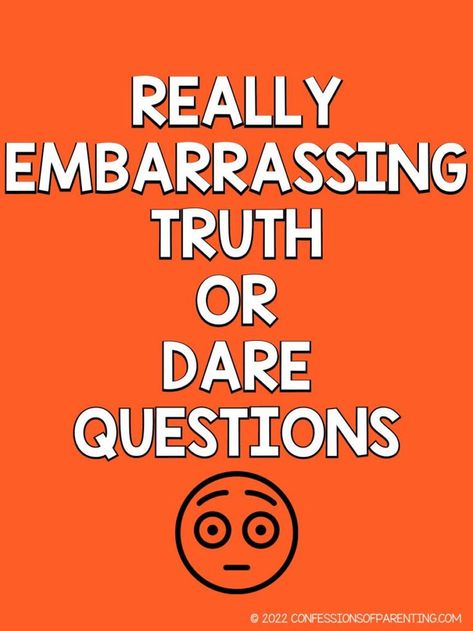 Spice up your game night with these hilarious and embarrassing truth or dare questions! Perfect for friends, family, and unforgettable memories! Crazy Truth Questions, Best Truth And Dare Questions, Things To Do With Friends Games, Good Truth Or Dare Questions For Friends, Easy Dares For Truth Or Dare, Dare For Truth Or Dare, Truth Or Dare Questions For College Students, Embarrassing Truth Or Dare Questions, Weird Truth Or Dare Questions