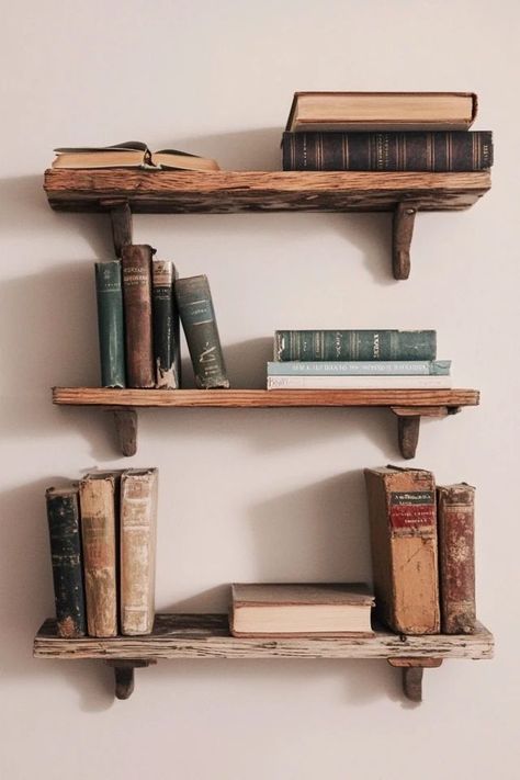 "Bring creativity and function to your walls with DIY Wall Shelves! 🛠️🪑 Perfect for creating a custom look that suits your needs. 🌟✨ #WallDecorIdeas #DIYStorage #HomeInspiration" Diy Wall Shelf For Books, Small Bookshelf Ideas On Wall, Wall Mounted Book Shelf Ideas, Small Wall Bookshelf Ideas, Bedroom Shelving Ideas Wall Shelves, Floating Shelves Bedroom Ideas, Creative Book Shelf, Wall Bookshelf Ideas, Bedside Wall Shelf