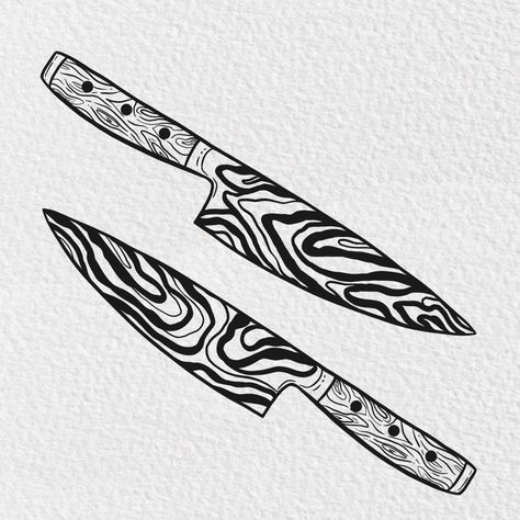 Matching trippy knifes of tattoo art for best friends or sisters Knife Tattoo Aesthetic, Knife Tattoo Stomach, Matching Cooking Tattoos, Aesthetic Knife Tattoo, Matching Chef Tattoos, Chef Knife Tattoo Small, Cool Knife Tattoos, Sternum Knife Tattoo, Knife Flash Tattoo