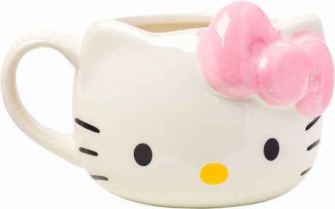 HELLO KITTY: Celebrate with Hello Kitty and friends in this adorable ceramic mug. It holds 20 oz of your favorite hot or cold beverage. Can also be used as Hello Kitty decor to hold loose change, pens, etc. Decoracion Hello Kitty, Hello Kitty Decorations, Hello Kitty Mug, Skeleton Halloween Costume, Hello Kitty Videos, Hello Kitty Bow, Heart Accessories, Hello Kitty Characters, Hello Kitty Pink