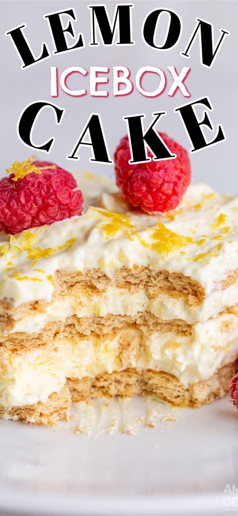 Summer Desserts, Lemon Icebox Cake, No Bake Summer Desserts, Icebox Cake Recipes, Icebox Cake, Vanilla Wafers, Dessert Options, Ice Box, Summer Dessert