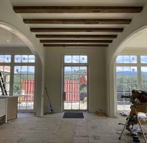 Beams In Kitchen, Wood Beams In Kitchen, California Rancher, Wausau Homes, Faux Ceiling Beams, Interior Paint Color, Abingdon Virginia, Exposed Beams Ceiling, Ceiling Details