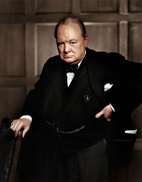 Winston Churchill                                                                                                                                                                                 Plus Winston Churchill Photos, Colorized History, Colorized Historical Photos, Winston Churchill Quotes, Colorized Photos, In Gif, Historical People, Walt Whitman, Louis Armstrong