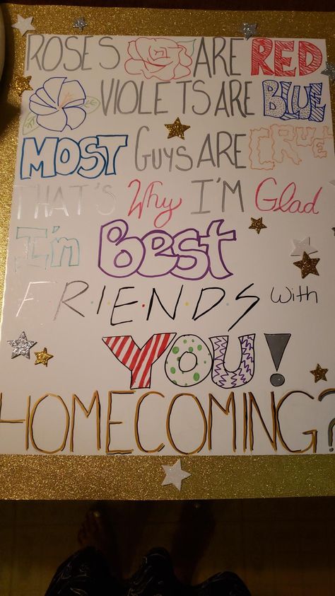 Cute Ways To Ask A Friend To Hoco, Hoco Signs For Your Bestie, Colorgaurd Hoco Proposal, Homecoming Proposal For Best Friends, How To Ask Your Best Friend To Hoco, Cute Homecoming Proposals Friends, Homecoming Sign For Best Friend, Asking Friends To Hoco Ideas, Friendship Homecoming Proposals