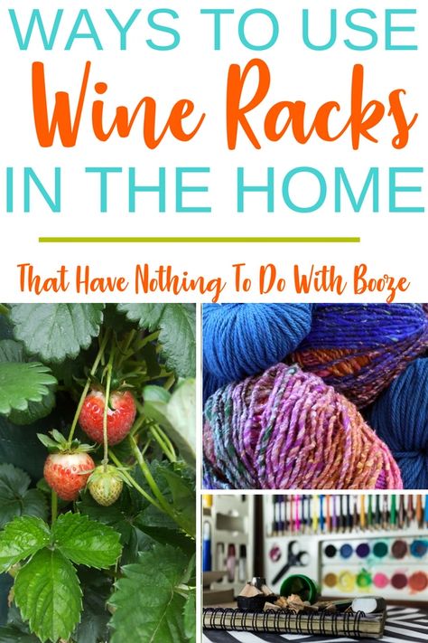 Check out these ways to use wine racks in the home that have nothing to booze! From a planter organizer to office organization! Wine Rack Uses Repurposed, Other Uses For Wine Rack, Wine Rack Uses, Wire Wine Rack, Baby Room Storage, Iron Wine Rack, Leftover Wine, Built In Wine Rack, Acrylic Containers