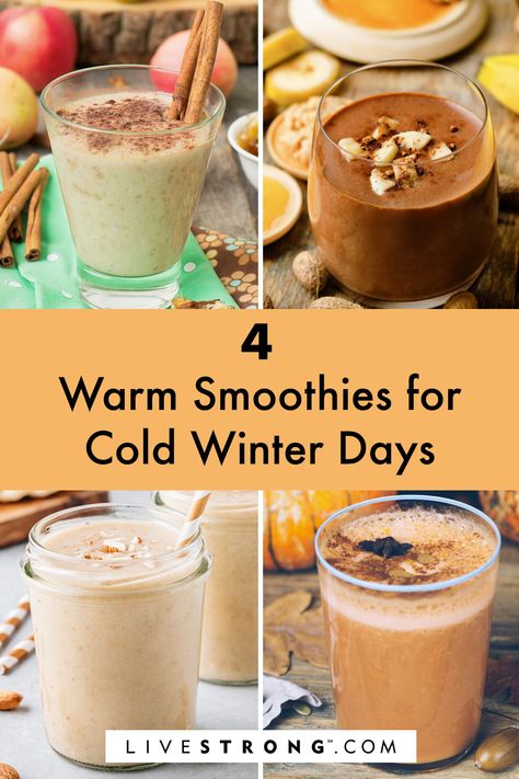 Warm Smoothie Recipes, Warm Smoothies For Winter, Warm Healthy Snacks, Hot Smoothie Recipes, Winter Smoothies Healthy, Warm Smoothies, Warm Snacks, November Meals, Winter Smoothies