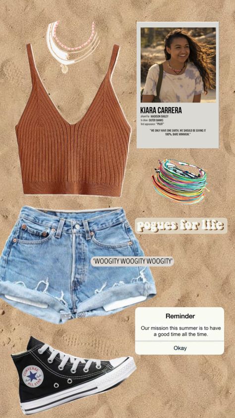 #fyp #kiaracarrera #kiara #kiaraobx #kiarainspo #kiaraouterbanks Kiara Outer Banks Style, Pogue Life Outfits, Outer Banks Aesthetic Outfits, Outfit Outer, Outer Banks Outfits, Outfits 2023 Summer, Outer Banks Style, Beachy Outfits, Outfit Inspo Summer