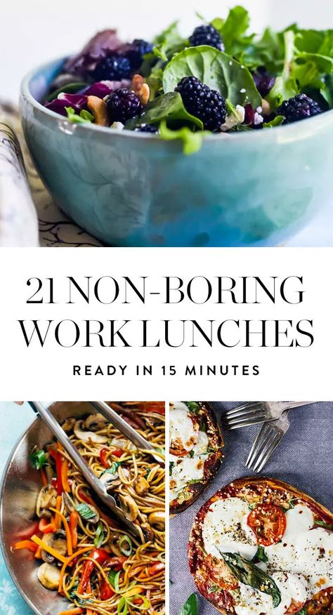 21 Non-Boring Work Lunches You Can Make in 15 Minutes or Less Work Lunch Recipes, Lunch For Work, Easy Lunches For Work, Winter Lunch, Recipes For Lunch, Healthy Lunches For Work, Vegetarian Recipes Lunch, Lunch Inspiration, Work Lunches