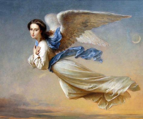 Felix Francois Barthelemy Genaille (1826-1885) Angels Art, Entertaining Angels, Angel Blessings, I Believe In Angels, Angel Artwork, Angel Images, Angels Among Us, Angel Painting, Angels In Heaven