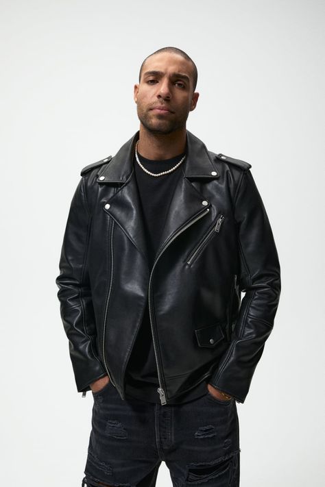 Biker Outfit Men, Zara Biker Jacket, Biker Jacket Outfit, Zara Man Jacket, Faux Leather Jacket Men, Black Leather Jacket Men, Zara Leather Jacket, Biker Jacket Men, Mens Outdoor Jackets