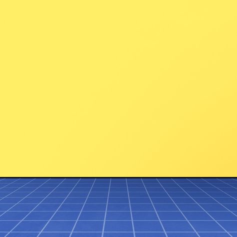 Blue grid on yellow background aesthetic | premium image by rawpixel.com / eyeeyeview Yellow Grid Background, Two Tone Wallpaper, Yellow And Blue Wallpaper, Yellow Background Aesthetic, Background Room, Wallpaper Plain, Room Yellow, Artsy Background, Blue Grid