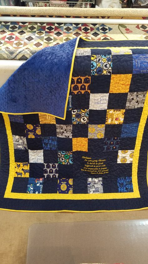 FFA Advisor Thank you quilts May 10th 2018 Ffa Quilt Ideas, Ffa Quilts, Ffa Quilt, Ffa Gifts, Grandmas Quilt, Ffa Advisor, Ffa Week, Ffa Banquet, Ffa Jacket