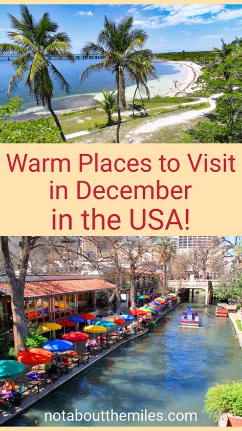 Texas In December, December Travel Destinations, Places To Visit In December, Hawaii In December, December Travel, Florida Weather, Visit Usa, American Road, Travel Bucket List Usa