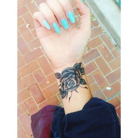 32 Inspiring Wrist Tattoos … - allwomenstalk - Medium Black And Grey Rose Tattoo, Wrist Tattoos Girls, Wrist Tattoo Cover Up, Cute Tattoos On Wrist, Rose Tattoos For Women, Cool Wrist Tattoos, Tattoos For Black Skin, Tattoo Cover-up, Wrist Tattoo