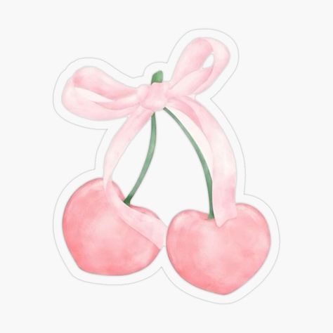 Coquette Cherry Bow Stickers #cute #cherry #coquette #coquettesticker  Get my art printed on awesome products. Support me at Redbubble #RBandME: https://www.redbubble.com/i/sticker/untitled-by-untitled/161363589.O9UDB?asc=u Cute Coquette Stickers, Coquette Stickers Png, Bows Stickers, Cute Stickers Aesthetic, Coquette Stickers, Coquette Cherry, Bow Sticker, Kindle Stickers, Iphone Stickers