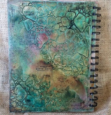 VIDEO TUTORIAL: Mixed Media Art Journal Cover Using My NEW TCW Stencils and Dusty Attic Chipboard! Mixed Media Texture, Mixed Media Art Journal, Dusty Attic, Mixed Media Art Techniques, Pretty Mess, Art Journal Tutorial, Sketchbook Cover, Art Journal Cover, Blog Art