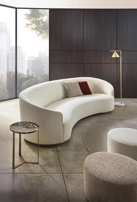 MOON | Curved sofa By Marelli Curved Sofa Living Room, Modern Curved Sofa, Curved Couch, Small Sectional Sofa, Luxe Living Room, Modern Sofa Designs, Round Sofa, Curved Sofa, Modern Sofa