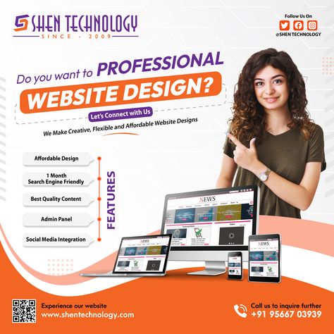 🚀 Elevate Your Online Presence with Professional Website Design! 🌐✨ Looking for a website that reflects the essence of your brand? Look no further! Shen Technology is here to transform your ideas into a visually stunning and functional website. 💡 Our Services: ✅ Professional Website Design ✅ Digital Marketing Solutions ✅ Multicolor Printing 🌟 Why Choose Shen Technology? ✨ Creative Designs ✨ Flexible Solutions ✨ Affordable Packages Let's take your online presence to the next level! Connect wi Website Promotion Poster, Website Development Creative Ads, Healthcare Ads, Facebook Post Design, Professional Website Design, Custom Web Design, Website Services, Website Development Company, Website Design Company