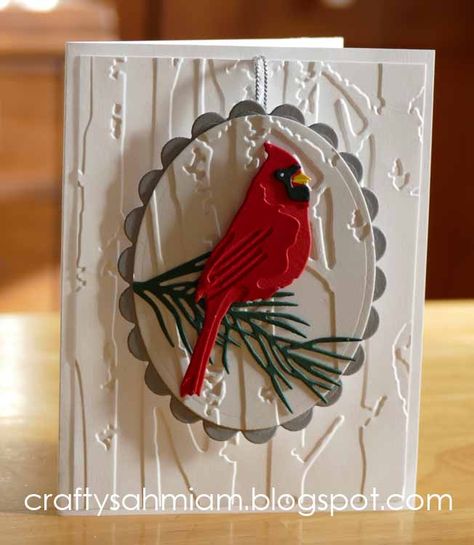 Cardinal Christmas Cards, Fancy Christmas Cards, Cas Christmas Cards, Spellbinders Christmas Cards, Cardinal Cards, Christmas Skating, Cardinal Christmas, Fun Christmas Cards, Simple Christmas Cards